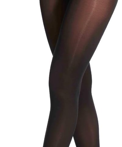 40D Semi-Sheer Rip-Resistant T-Crotch Tights with High-Waist Control Top and Nylon-Spandex Stretch
