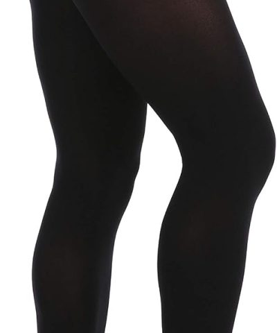 Alternative view of 80-Denier Soft Opaque Nylon-Spandex Tights with Smooth Waistband and Solid Coverage
