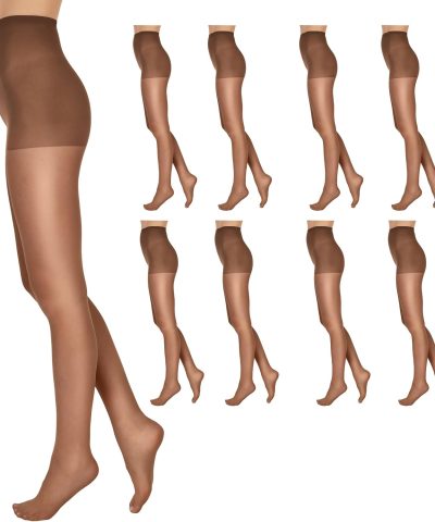 100% Nylon Sheer-Toe Pantyhose with Standard Panty Panel for All-Day Comfort