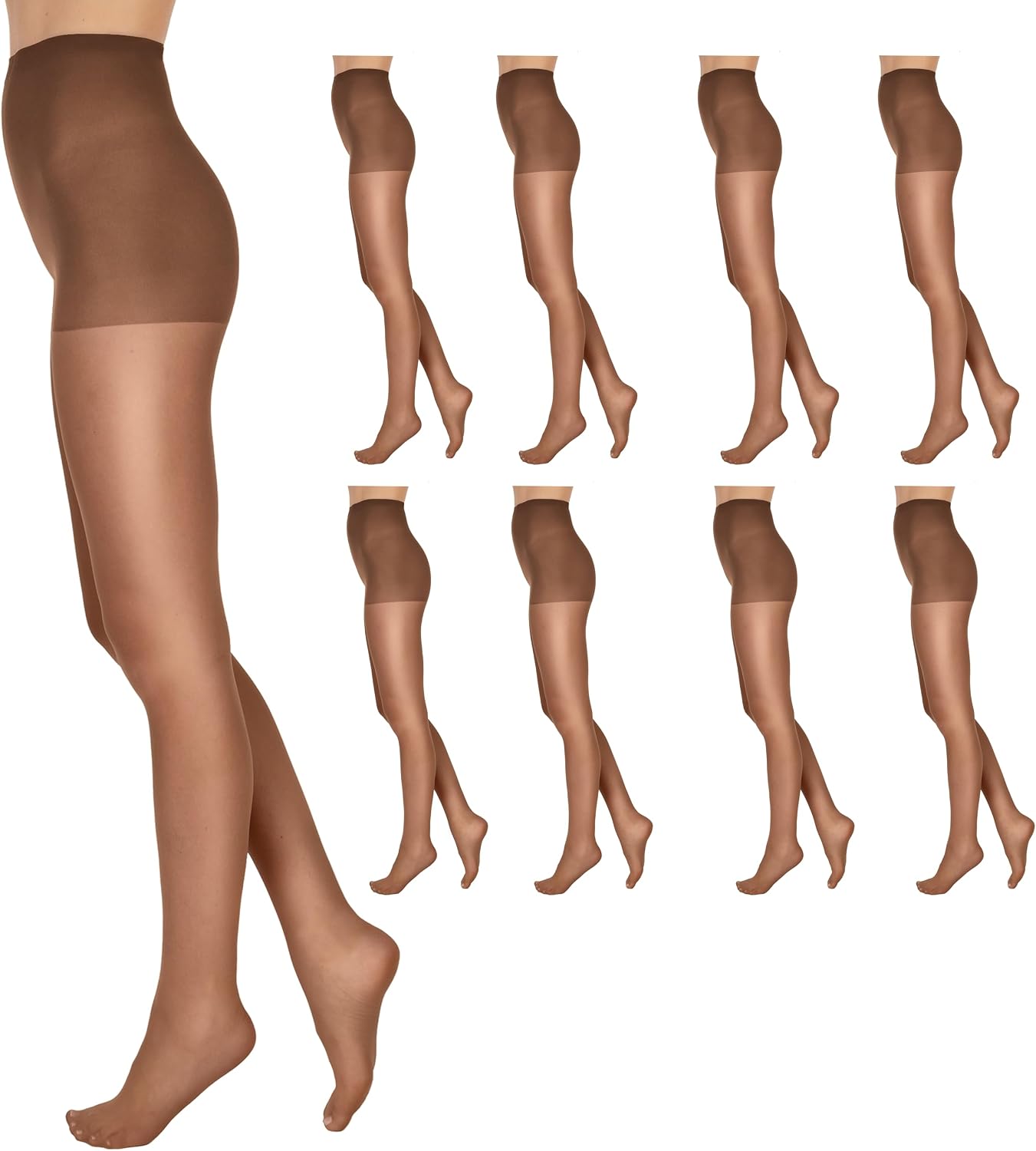 100% Nylon Sheer-Toe Pantyhose with Standard Panty Panel for All-Day Comfort