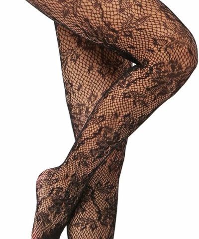 Alternative view of High-Waist Fishnet Tights with Thigh-High Garter-Style Design, Stretch Mesh and Reinforced Toe
