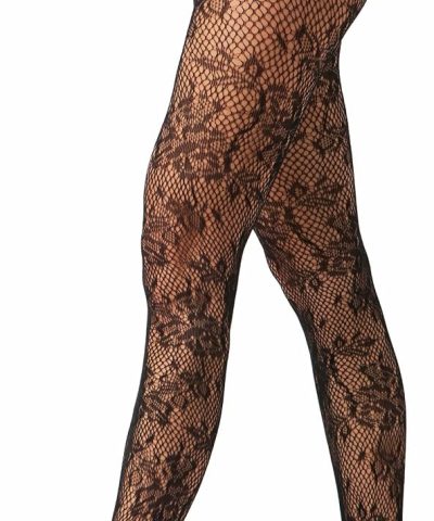 High-Waist Fishnet Tights with Thigh-High Garter-Style Design, Stretch Mesh and Reinforced Toe